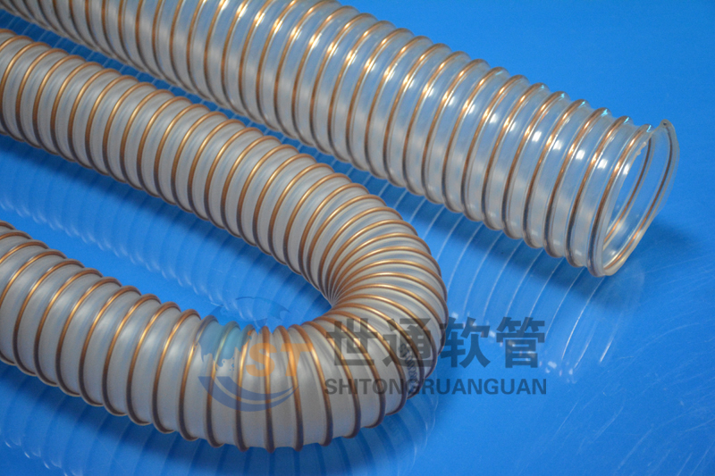 PU 鋼絲軟管，PU鋼絲管，PU聚氨酯鋼絲波紋管，耐磨工業(yè)吸塵通風(fēng)軟管 