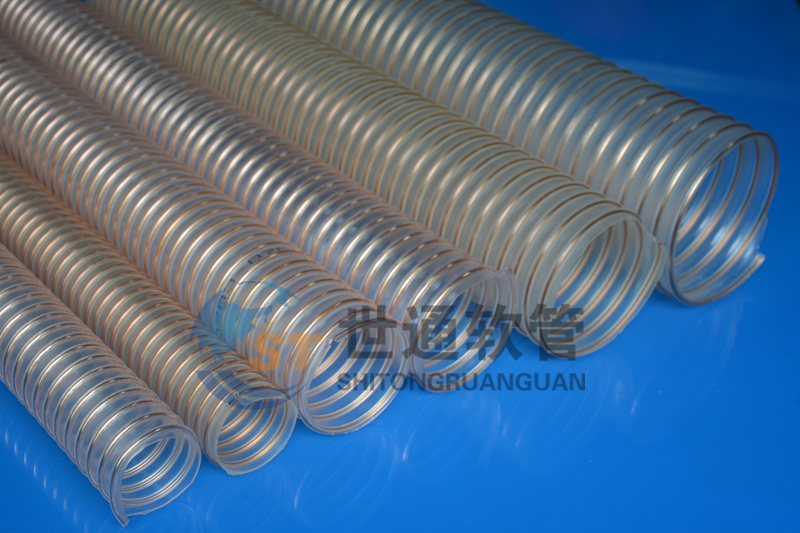 PU 鋼絲軟管，PU鋼絲管，PU聚氨酯鋼絲波紋管，耐磨工業(yè)吸塵通風(fēng)軟管 